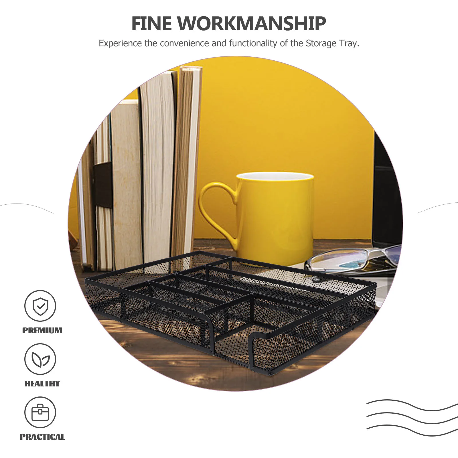 

Iron Desk Organizer Aesthetic Storage Tray Pen Holder Multi Grid Lipstick Case Makeup Container Organizer Desk Drawer Tray