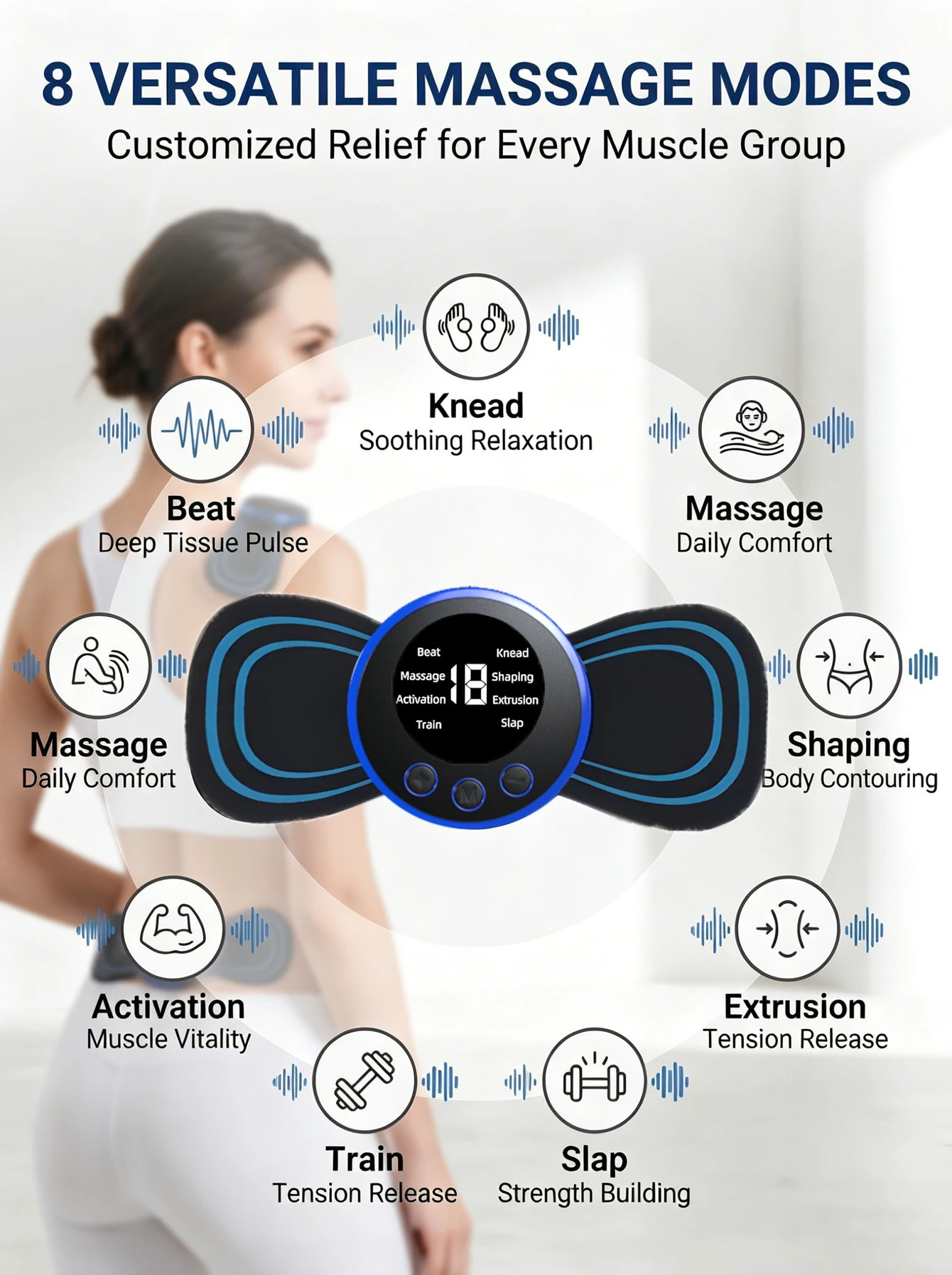 2026Electric Neck Massage Pads To Relieve Shoulder And Neck Pressure, EMS Micro Current Neck Massage Patches