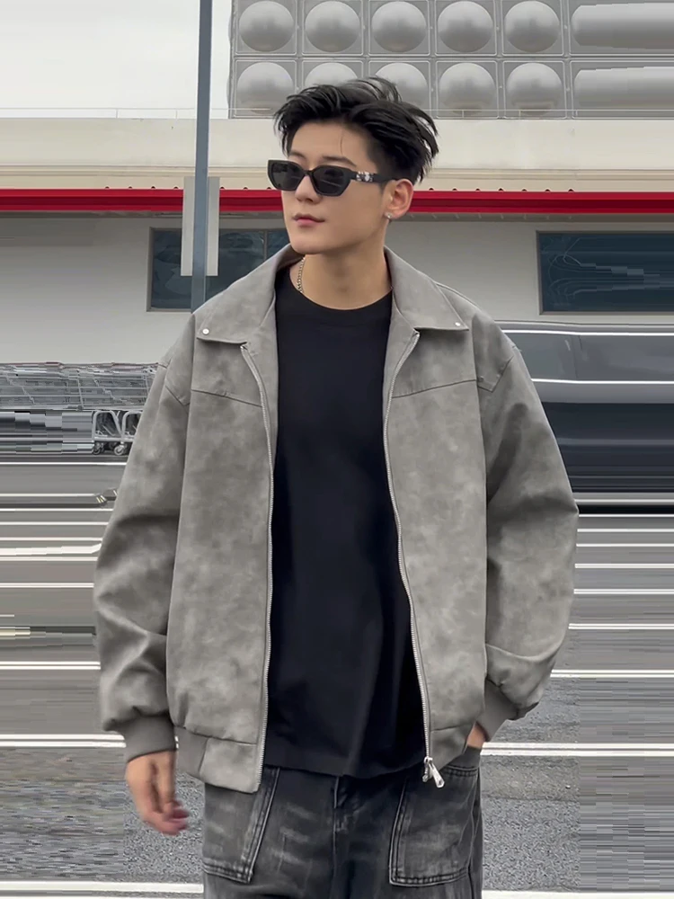 

Мужская матовая кожаная куртка в американском мотоциклетном стиле, ветрозащитная, утепленная, хлопковая, для езды на мотоцикле, в стиле бейсбольной куртки