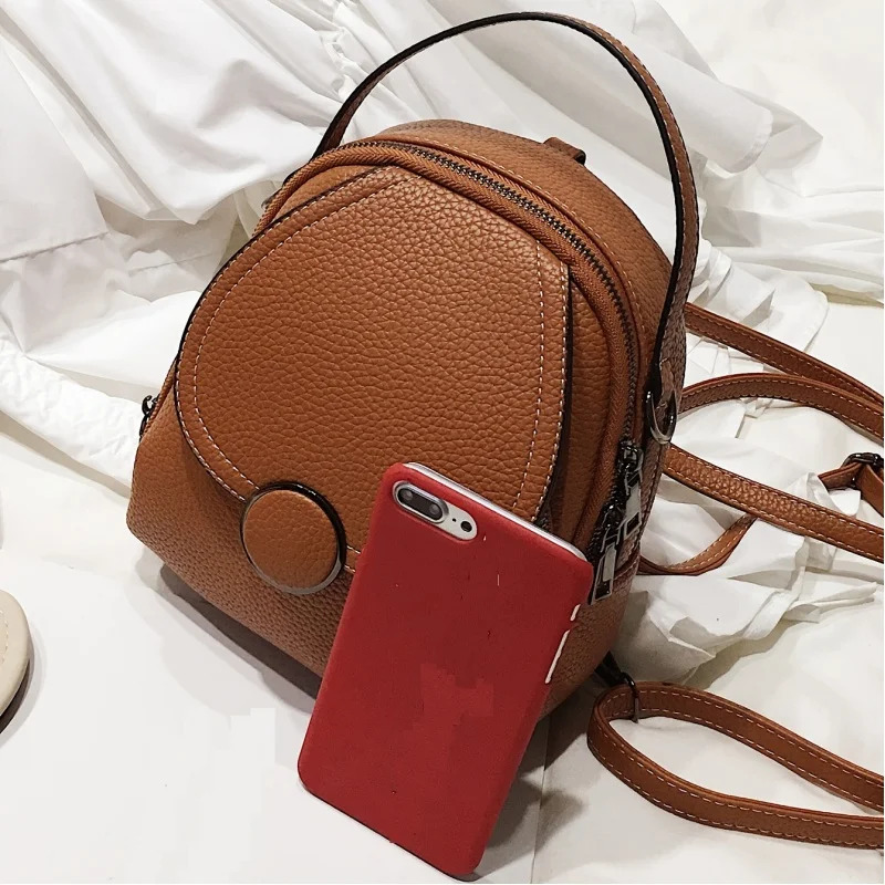 Mini flap backpack, casual convertible crossbody dome bag, faux leather top handle daypack (7.87*9.06*3.15) inch