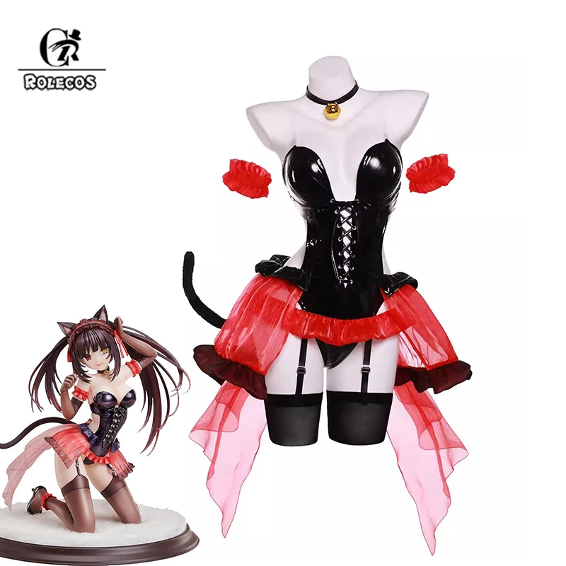 

ROLECOS Tokisaki Kurumi Bunny Girl Costume Anime Date A Live Tokisaki Kurumi Cat Ear Sexy Cosplay Women Bunny Suit