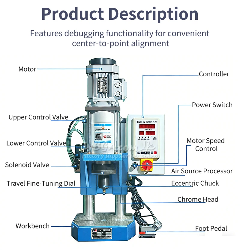 Compact Pneumatic Rotary Riveter, Double & Four Column Pneumatic Riveting Machine