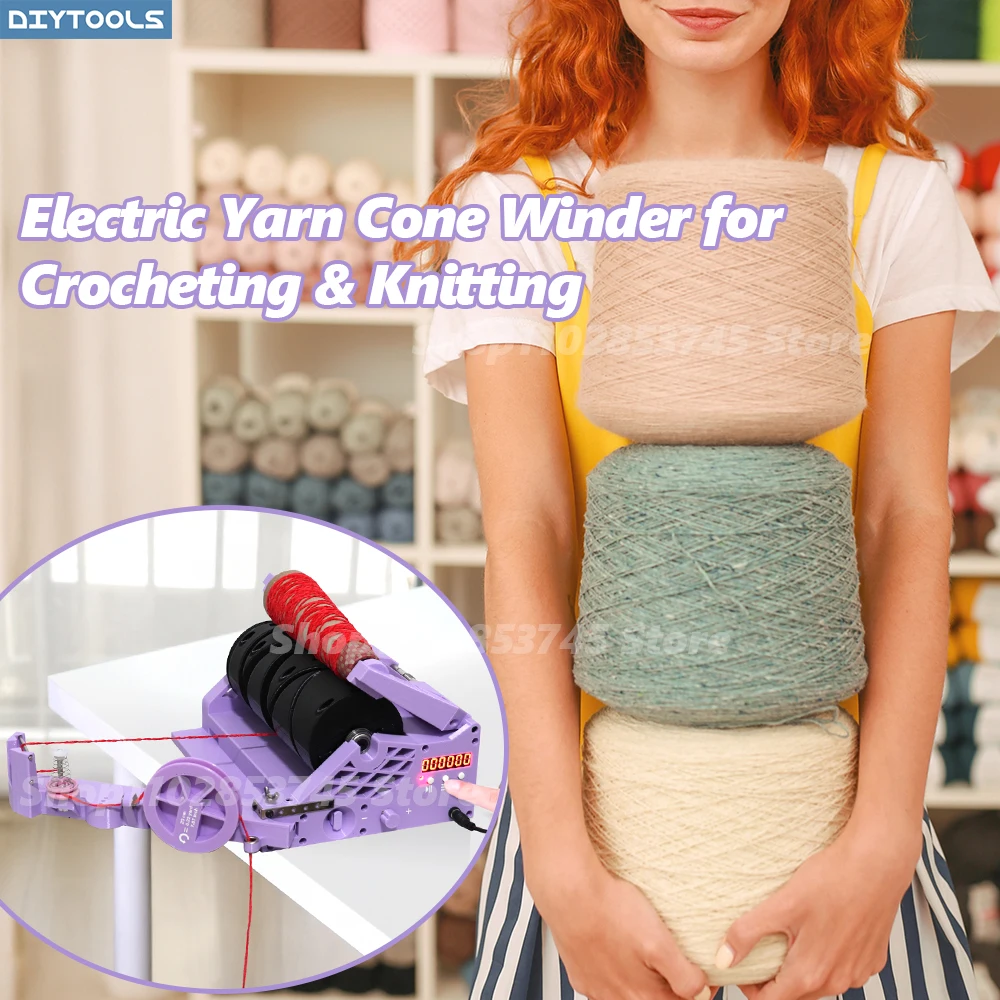 Electric Yarn Ball Winder Automatic Compute Length Weight Winding Machine Knitting Crochet Supplies Thread Accessories Crochetin