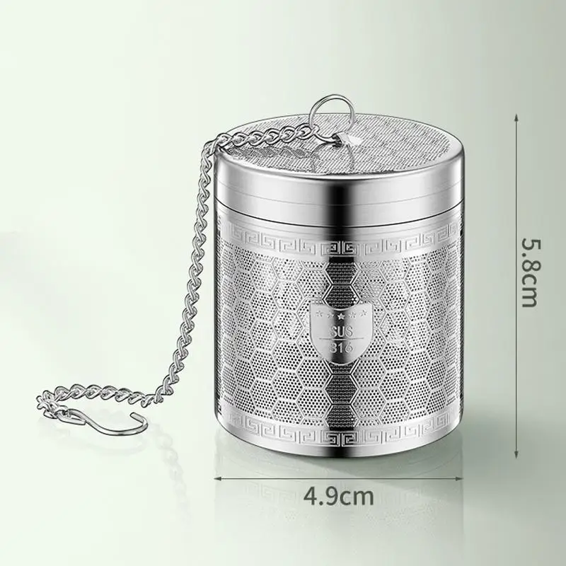 Tee-Infuser aus Edelstahl 316 mit ultrafeiner Netzverlängerungskette für das Aufgießen von losen Teeblättern zu Hause, im Büro oder auf Reisen. – Detail 17