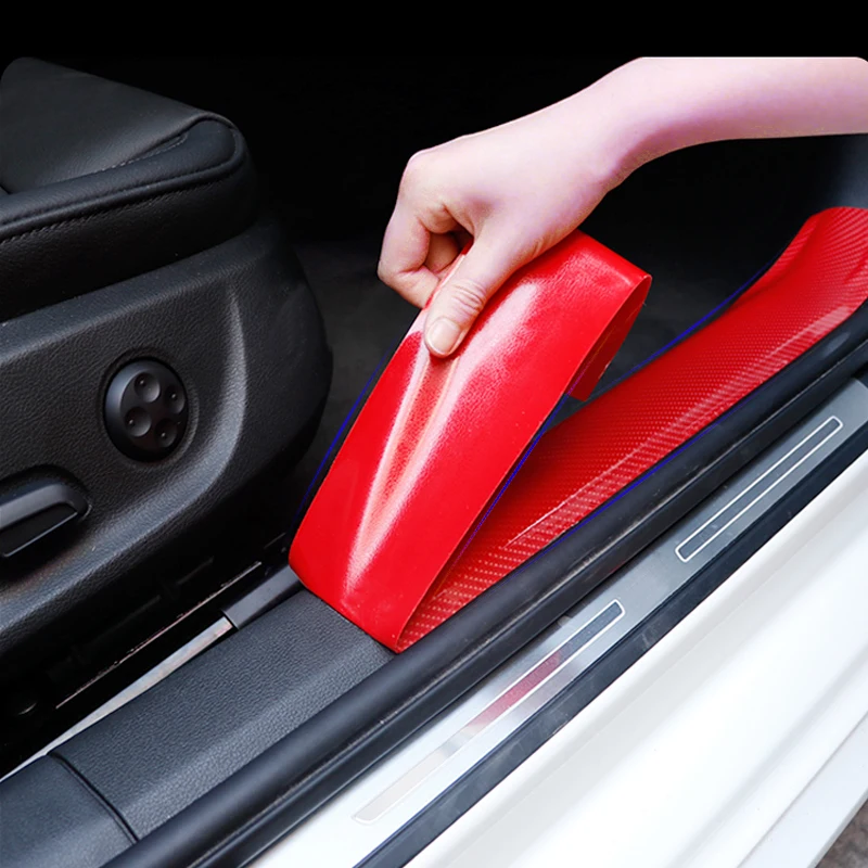 5D Car Door Protector Stickers Anti Scratch Red Nano Tape Auto Trunk Sill Scuff Protector Film Door Edge Protective