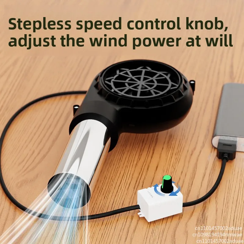 Outdoor blower BBQ charcoal firewood stove for fire cookout portable speed regulation small mini USB hair dryer
