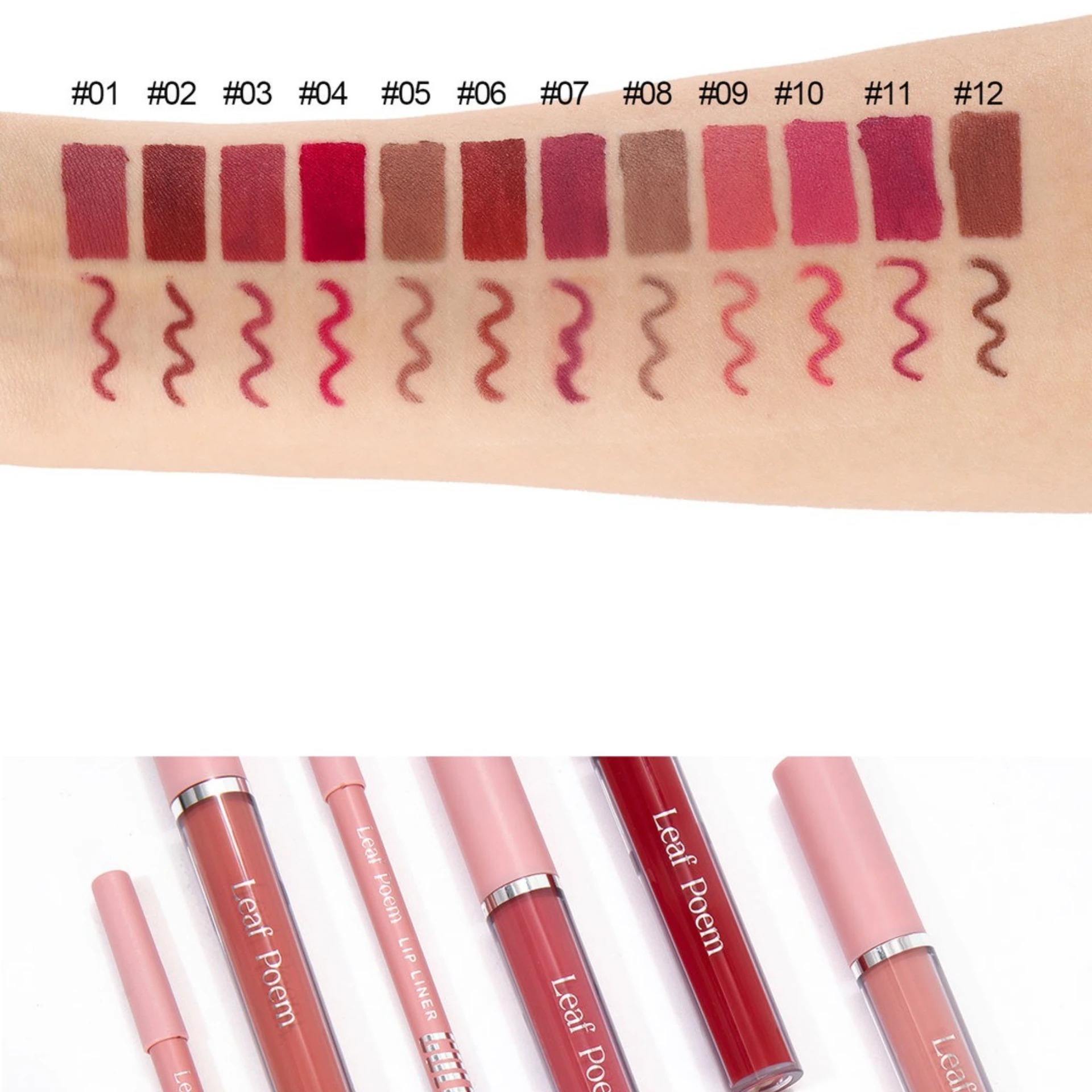 Trendy Waterproof Matte Finish Lip Set with Lip Liner 2-Piece Non-Sticky Long Wear for Special Events No Staining Professional