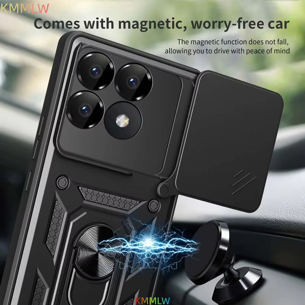 Shockproof Armor Case For Xiaomi Mi Poco F6 5G Car Holder Phone Cover For Mi Poco F6 Pro 5G Camera Lens Protection Fundas - view 5