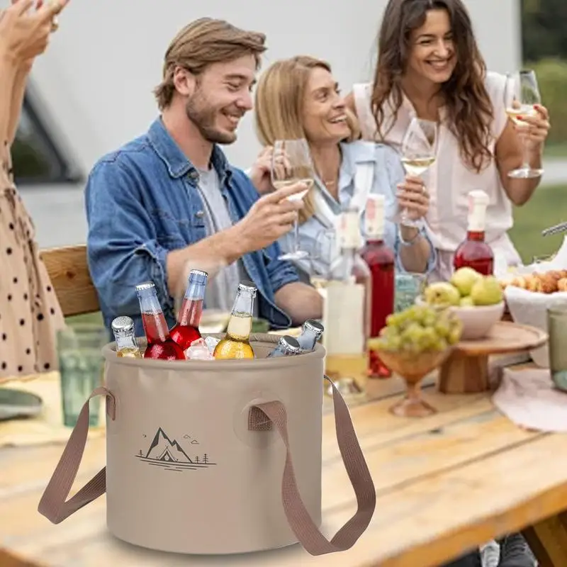 

Складное ведро для воды с ручкой, 20 л, портативное ведро для душа, многофункциональное ведро для рыбы для кемпинга, пешего туризма, путешествий