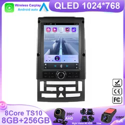 9.7Inch Wireless Car Android Carplay For Peugeot 407 2004-2008 Car Multimedia Player Touch QLED Screen Display 5G WIFI DSP DVD B