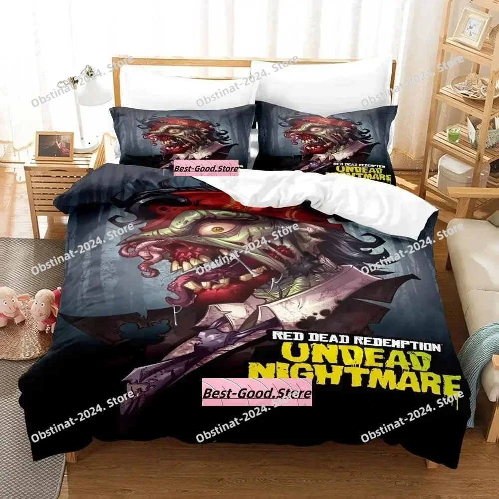Game Red Dead Redemption Undead Nightmare Bedding Set Cartoon Anime three-piece set Adult Kid Bedroom Duvetcover Sets
