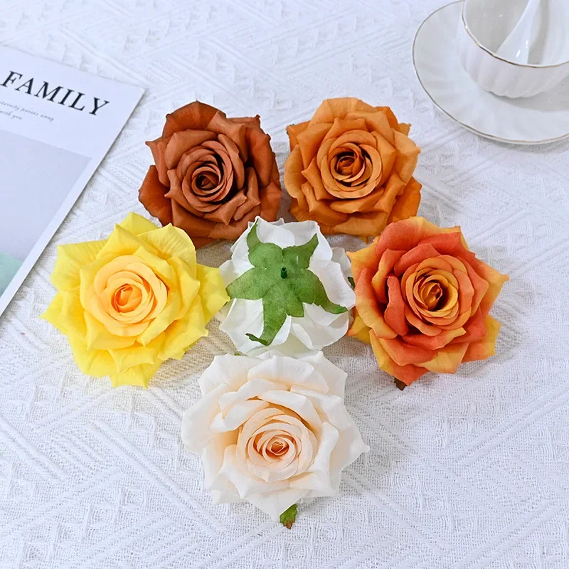 20Pc Artificial Diamond Rose Head Silk Flower Wedding Arch Floral Arrangement Fake Roses Flower Wall Party Backdrop Decor Wreath