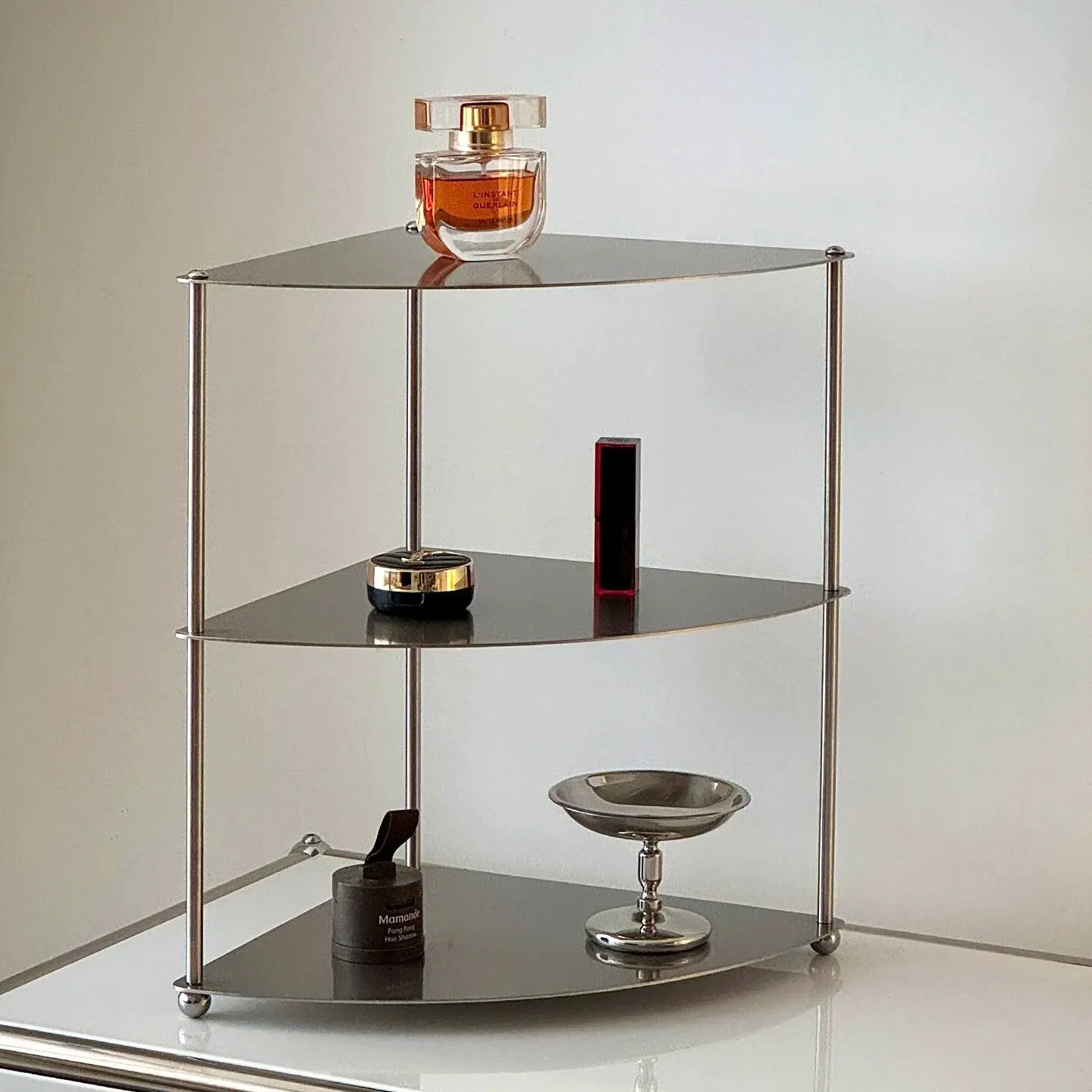 Stainless Steel Multi-layer Shelves Coffee Corner Kitchen Living Room Bedroom Bathroom Corner Display Storage Rack