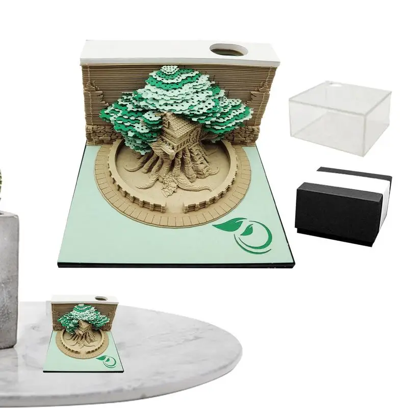 

3D Memo Pad Tree Notepad Multi-colored Decorative Paper Art Notepad Creative Tree Sculpture Memo Scape Pad For Home Decor