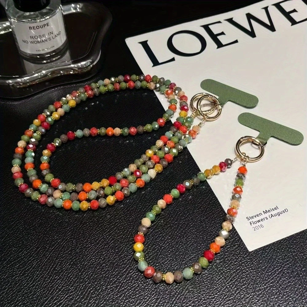 

[A203] Mobile phone chain, unique handmade beaded lanyard, crossbody strap, wrist bracelet, light luxury, high-end sense