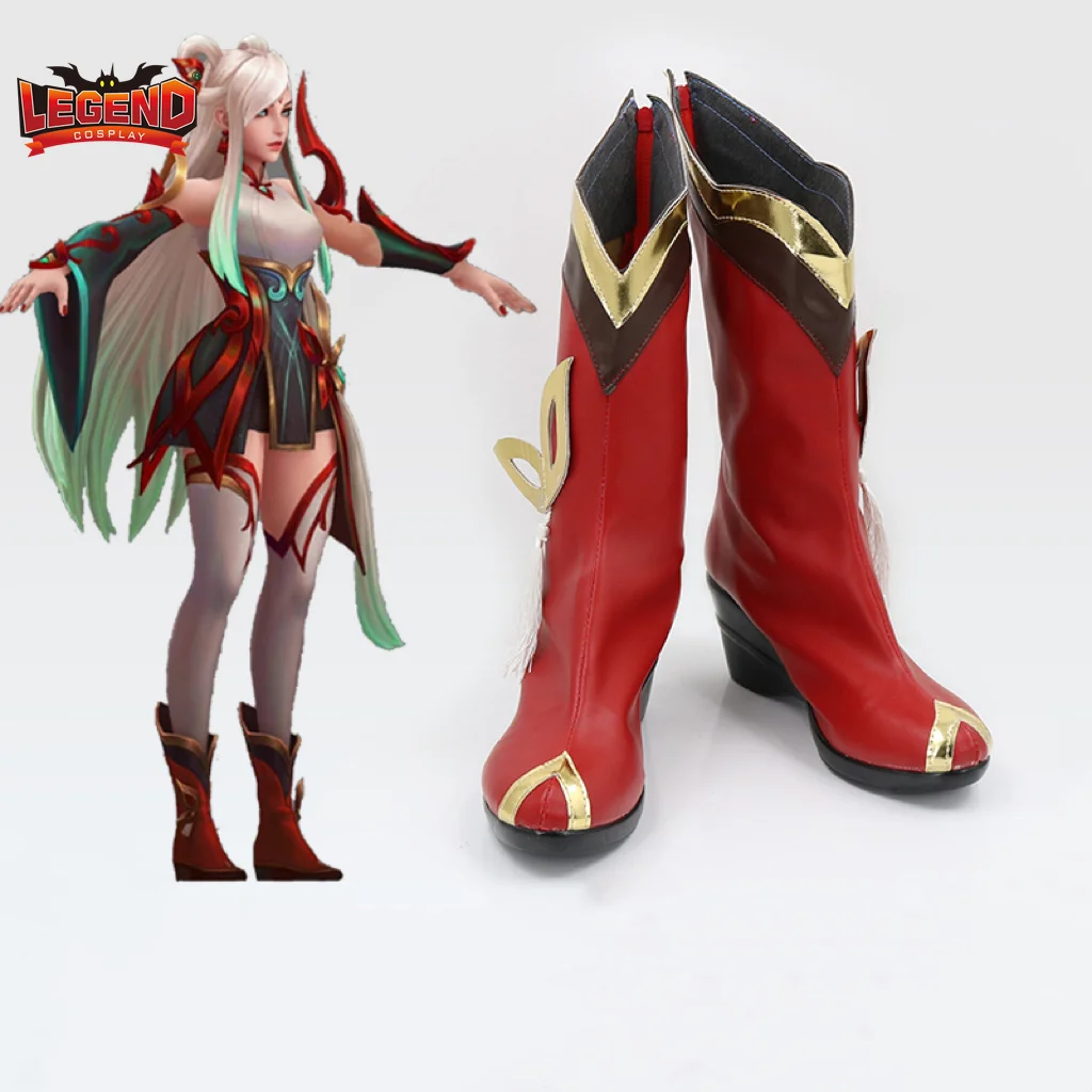 LOL Mythmaker Irelia Cosplay Costume Game LOL Cosplay New Year Skin  Irelia Red Shoes Boots Accessories Halloween Carnival Suit