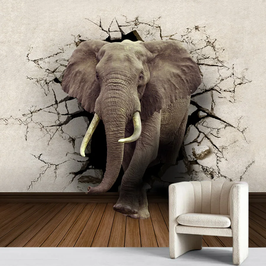 

Vinyl Peel and Stick Custom Accept Wallpapers for Living Room Bed Kids Modern Wall Papers Home Decor Elephant Crack Brick Murals