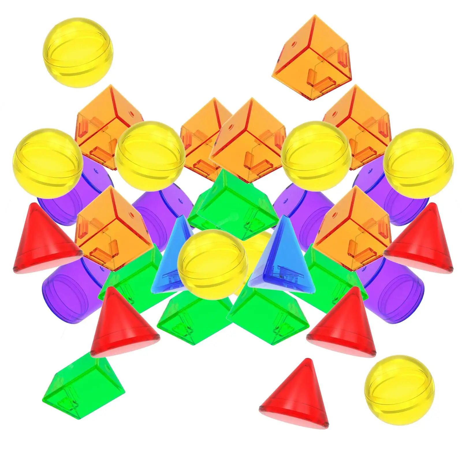 Bloques de patrones geométricos de sólidos, juguete educativo translúcido para viajes, sala de juegos, regalo de actividades de enseñanza, 100 piezas