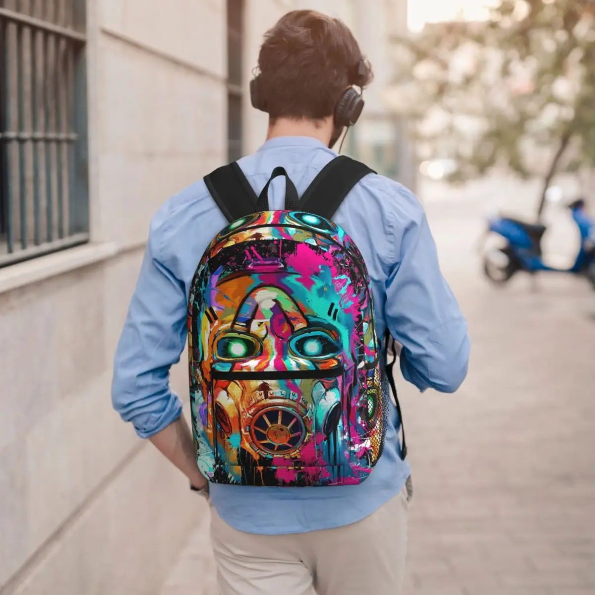 B-Borderlands Shooting Game Gaming Student Backpack School Bag Hiking Travel Daypack for Men Women Bookbag Shoulder Bags