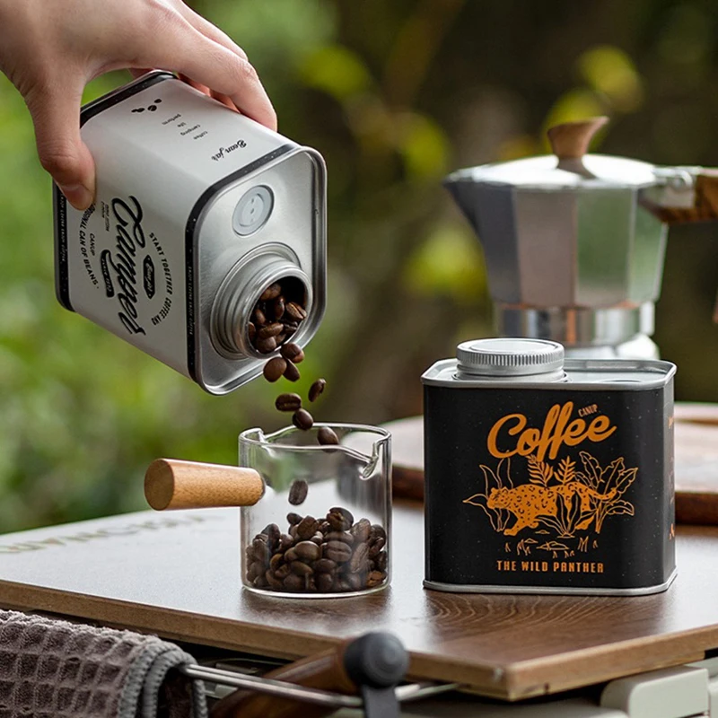 1PC Coffee Beans Sealed Cans Outdoor Camping Tin Box Packaging Storage Fresh-Keeping Breathing Tin Cans