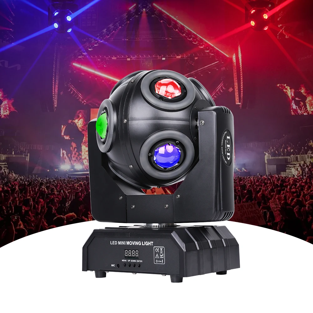 

LED Moving Head Beam Light With Halo RGB 3in1Football Light 8x15W RGBW 4in1 DJ Stage Rotation Scanner Dj Disco Ball Stage Lights