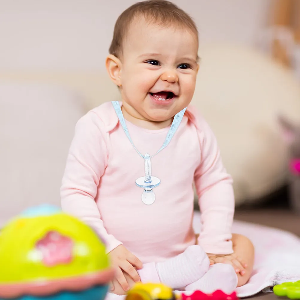

50Pcs Baby Pacifier Necklace Set Stylish Acrylic Pacifiers for Baby Shower Game Party Favors Safe Comfortable Newborn Accessory