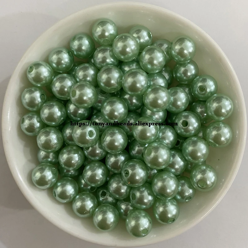 ABS Plastic Imitation Pearl Round Ball Spacer Beads 4 6 8 10 12MM Pick Size Color For Jewelry Making DIY Hole 1.5mm