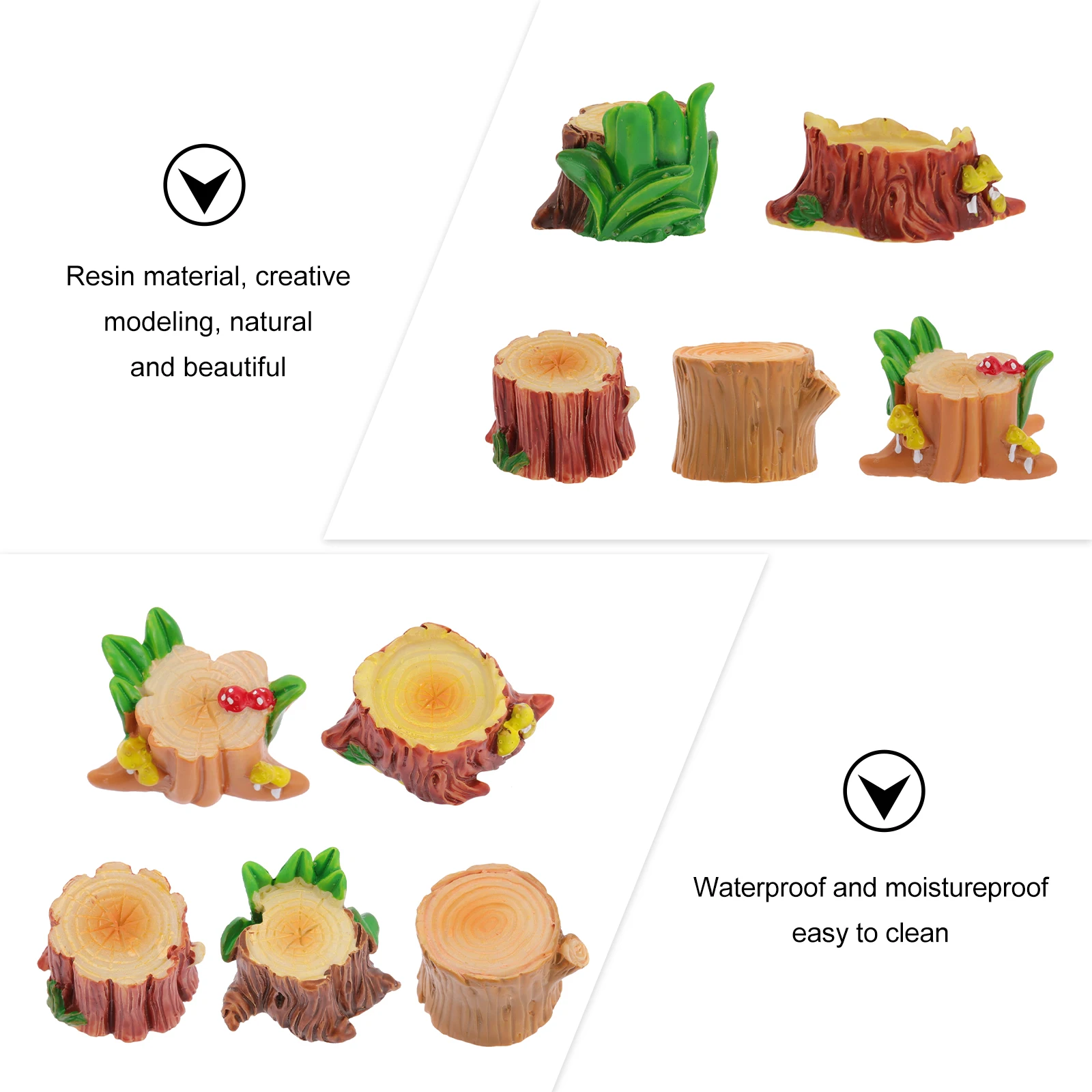 5 قطعة جذع شجرة ديكور صغير الراتنج جذع للمناظر الطبيعية الصغيرة حديقة ساحة شرفة DIY بها بنفسك بونساي زخرفة طاولة الرمل لوازم