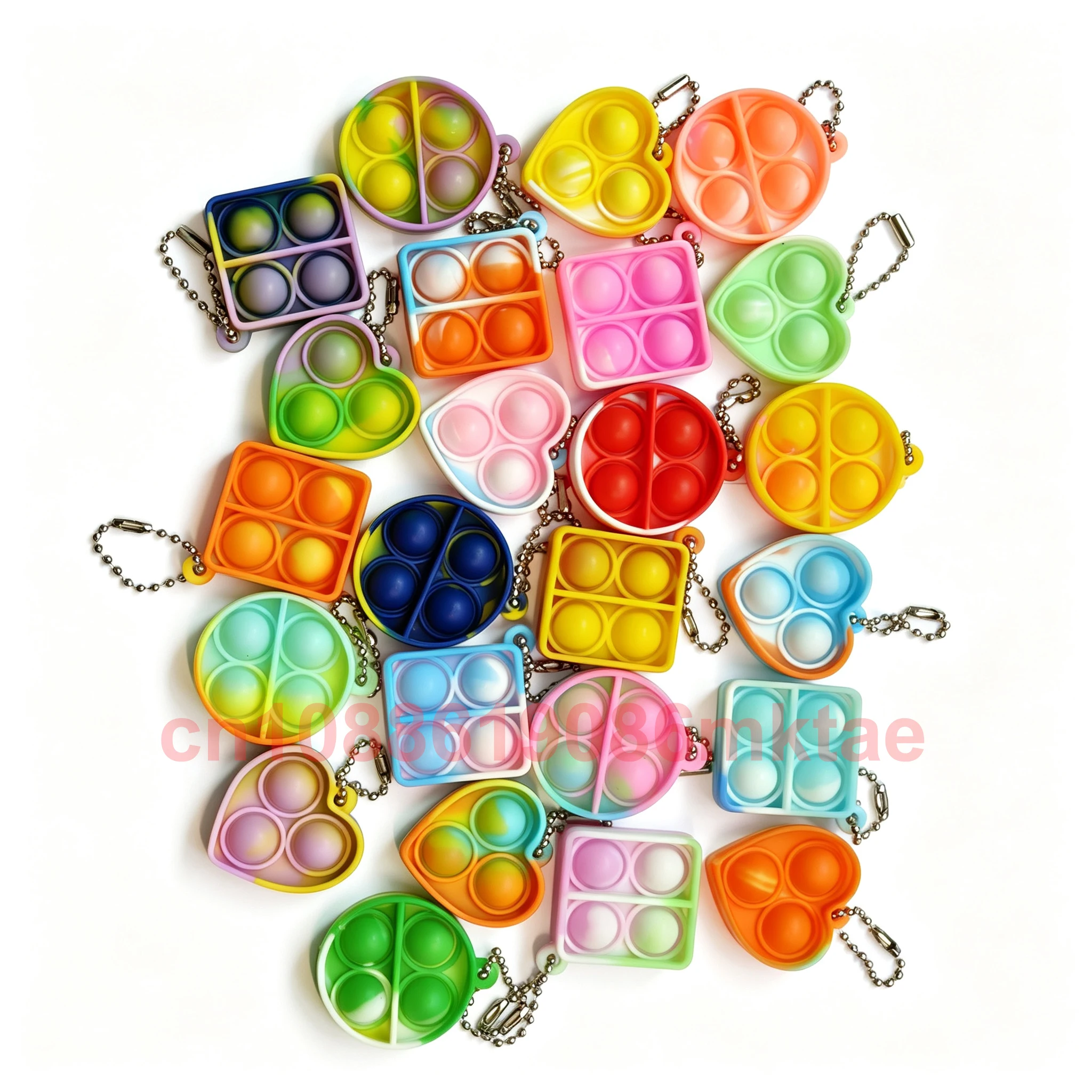 12/24pcs Mini Pop Keychain Toddlers Sensory Fidget Toys Party Favors Classroom Prizes Kids Birthday Wedding Gift for Guests