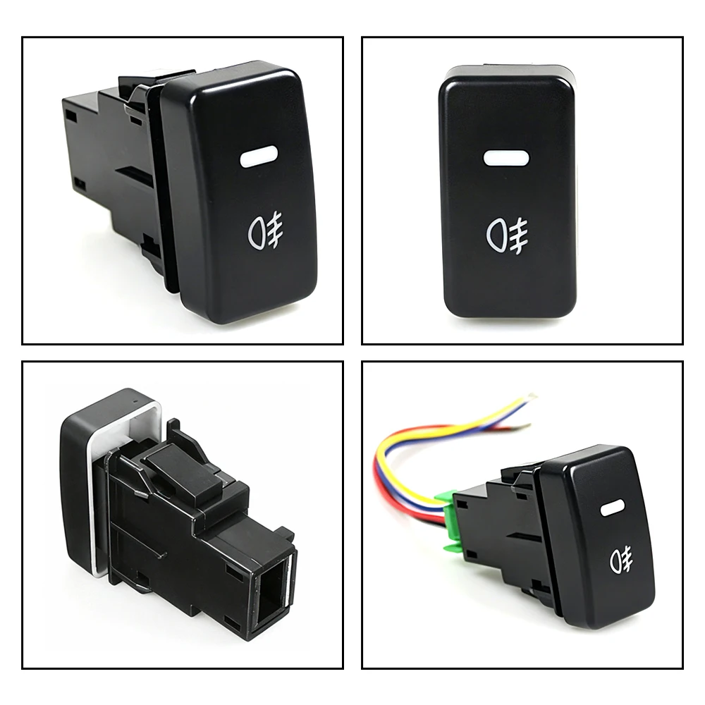1Pcs 5-Pin Car Fog Lights Switch For Honda Accord Civic CRV Fog Lamp Switch With 4-Wires On-Off Button 12V Yellow+Green