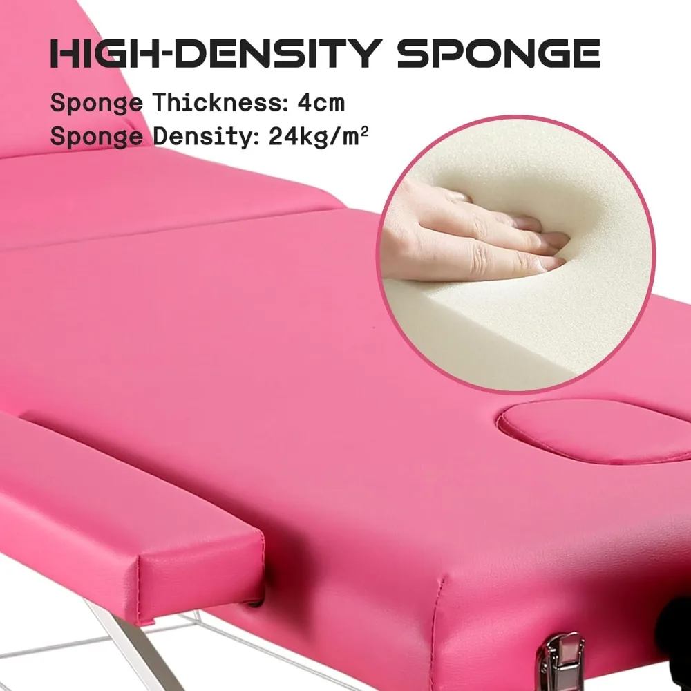 

Massage Table Professional Massge Bed 3 Fold 82 Inches Height Adjustable
