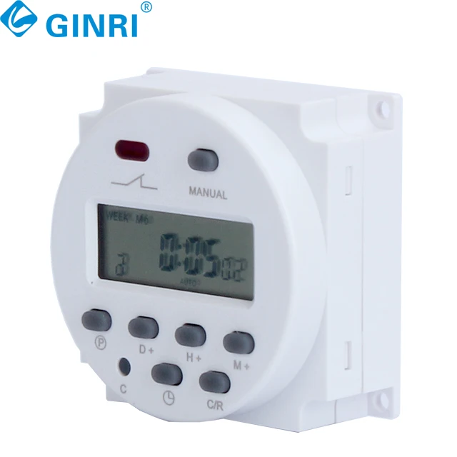 5 pièces Ginri YP109A minuterie Programmable avec 4 fils écran LCD numérique quotidien hebdomadaire minuterie numérique commutateur