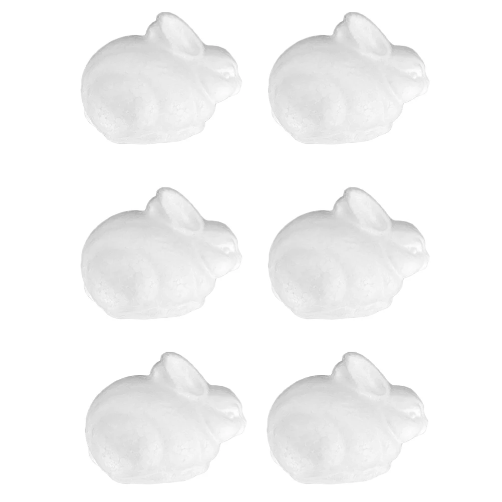 

6 Pcs Foam Decorative Painting Molds Rabbit Shape Statue Kids Activities Church Preschool Home Smooth Surface Fine Details