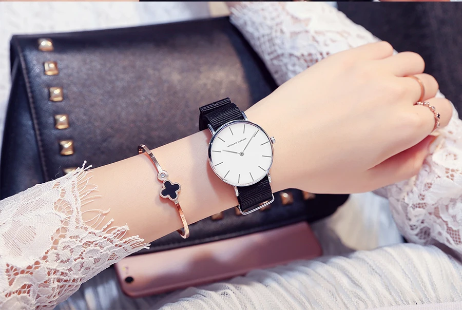 HANNAH MARTIN Top Marke Frauen Wasserdichte Armbanduhren 36mm Mode Luxus Ultra Dünne Leder Kreative Rose Gold Damen Uhren – Detail 22