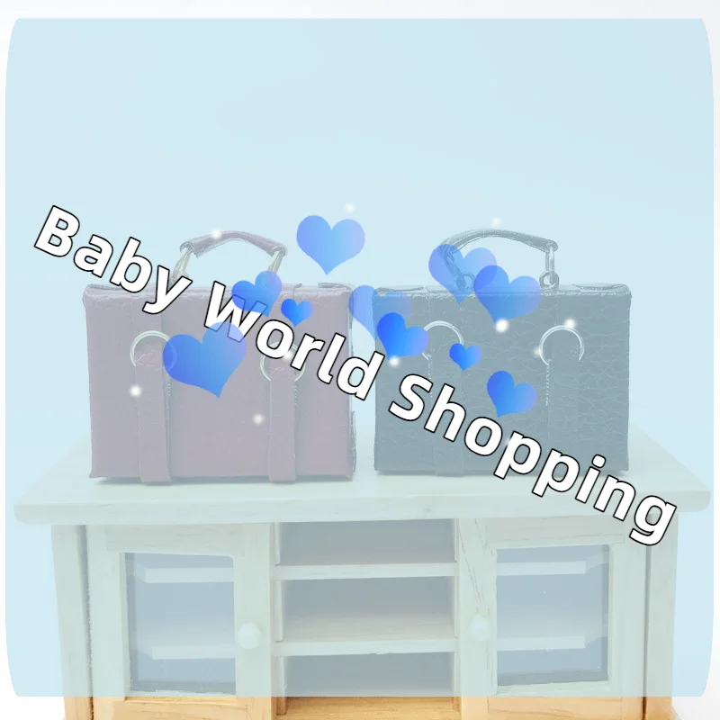 1Pcs Retro Leather Box Briefcase Suitcase Model 1:12 Micro Dollhouse Miniature Toy Decoration For Doll House Accessories