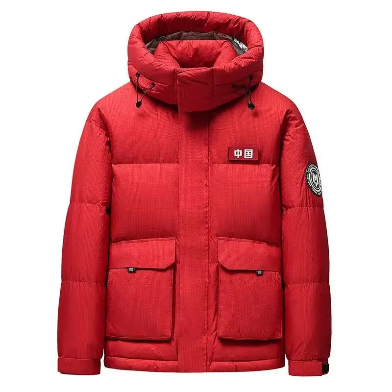 2025 Autumn/Winter New Men's Hooded Down Jacket Coat with Duck Down Thickened Warmth Down Content 90% Three proof Coat