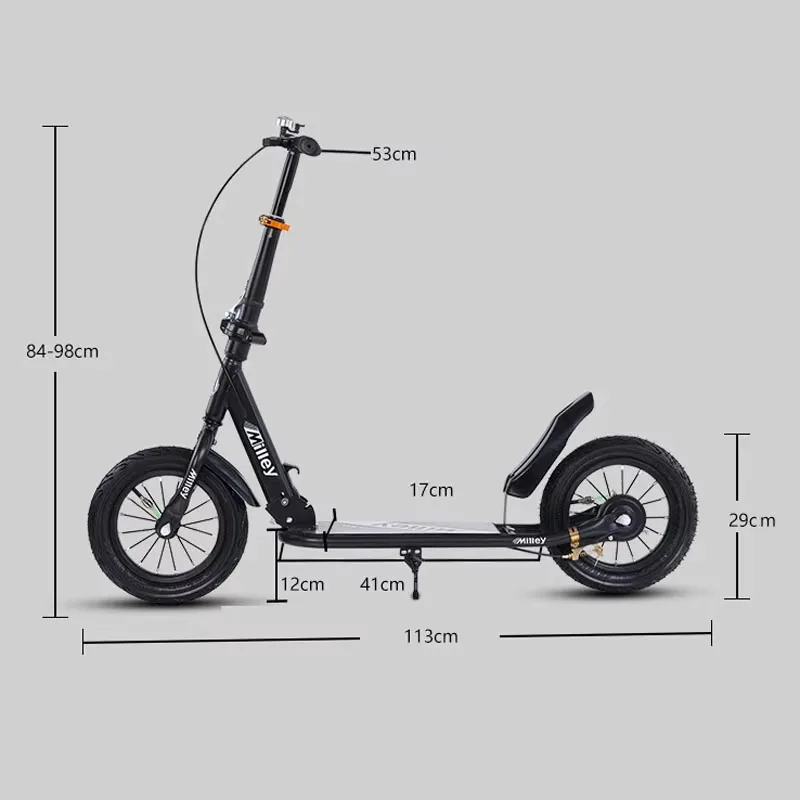 Kick Scooter for Children, 12 Inch Air-Filled Tires Wheels, With Brake For Kids