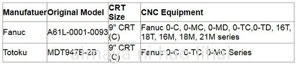 A61L-0001-0093 D9MM-11A A61L-0001-0095 A61L-0001-0072 9 Inch LCD Monitor Replacement for FANUC  System CRT Display