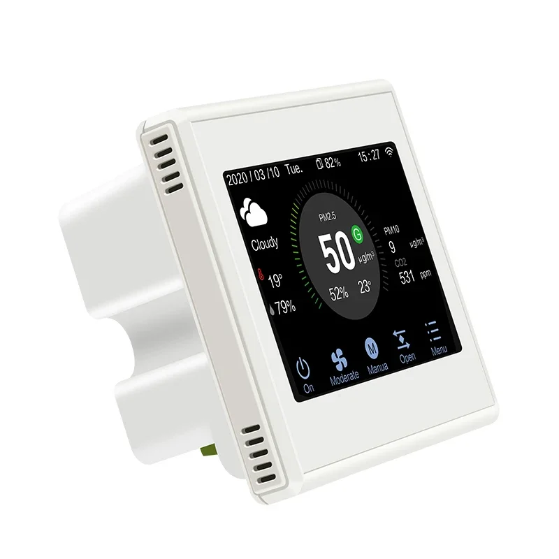 air monitor  RS485 Modbus smart digital room VOC PM2.5 CO2 temperature and humidity fan motor controller