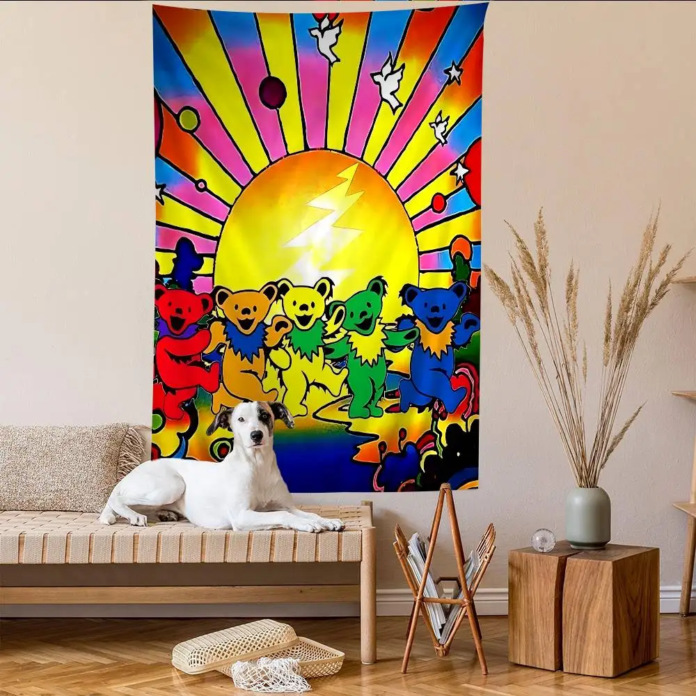 G-Grateful D-Dead Band Hanging Bohemian Tapestry Bohemian Wall Tapestries Mandala Kawaii Room Decor