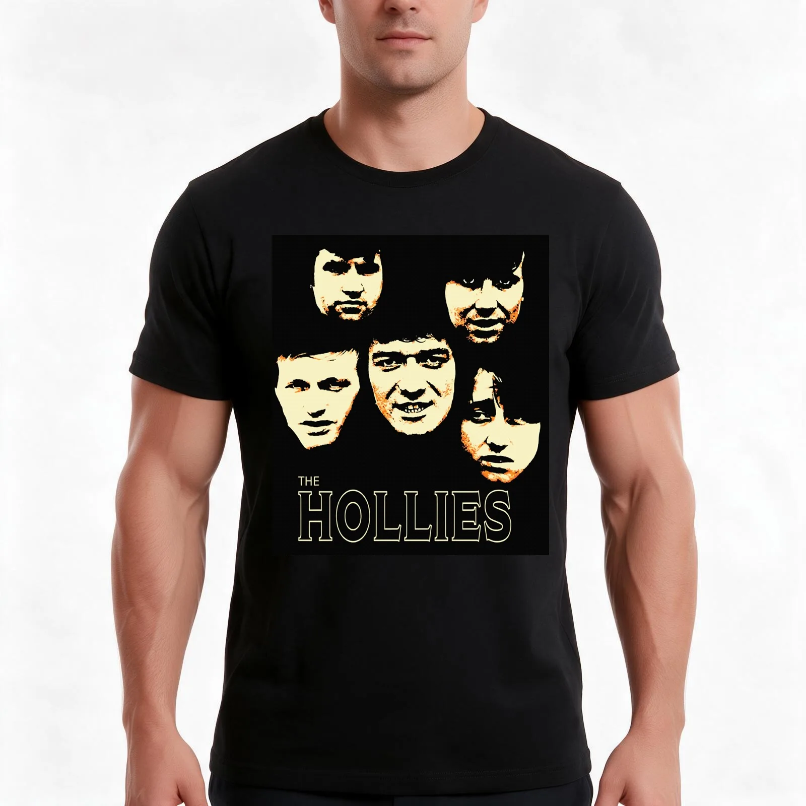 Vintage Retro The Hollies Slim Fit Handmade Best S Gifts Best Men T-Shirt, Summer Casual Cotton Tee, Oversized Streetwear Tops