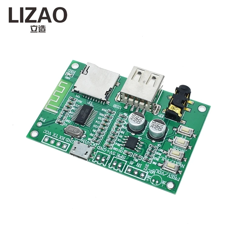 LIZAO BT201 Bluetooth Audio Module, Multi-Function MP3 Player Board with TF/USB/3.5mm Interface and Call Function