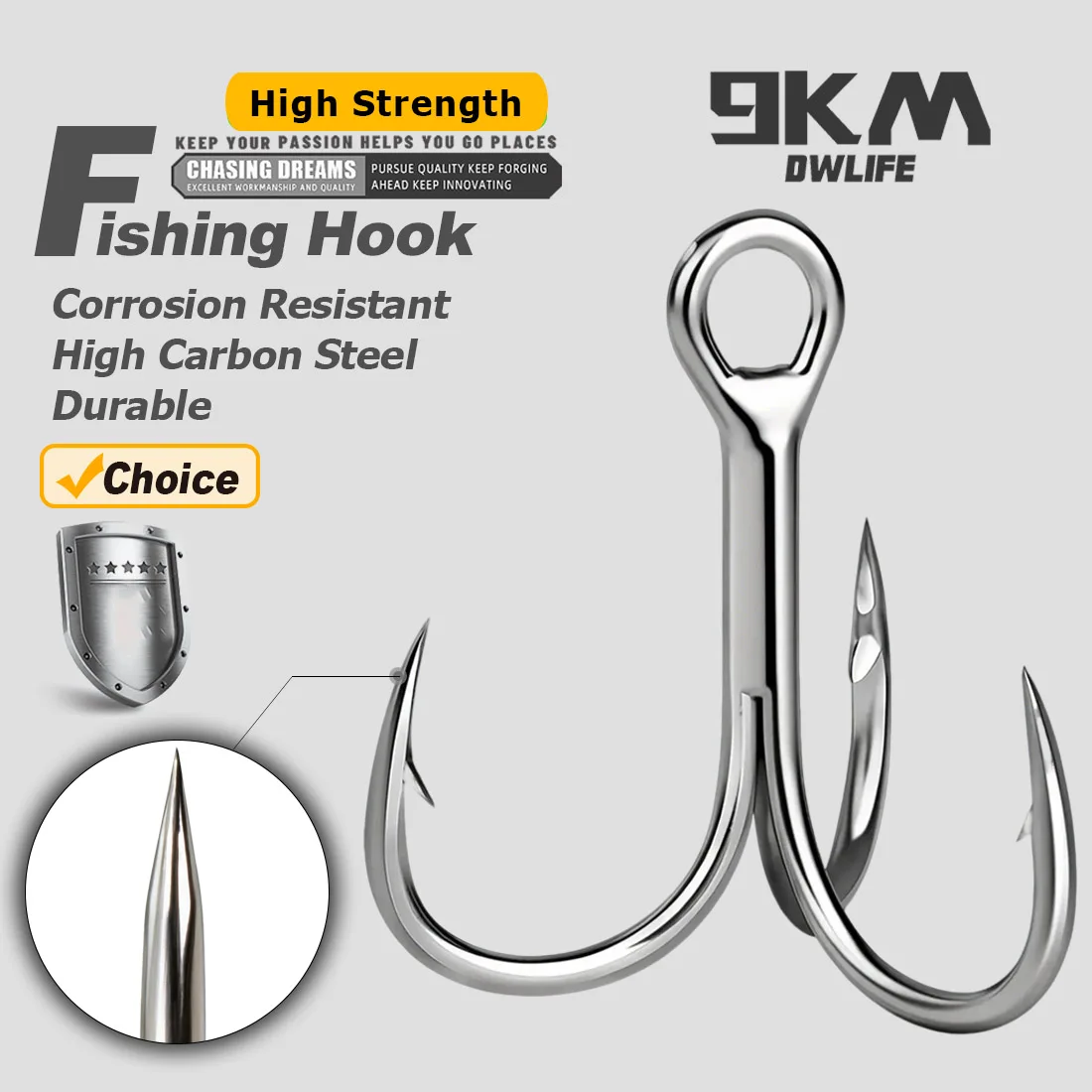 Haczyki potrójne do wody słonej 9KM, 3X mocne, 25~100 sztuk, haczyki wędkarskie potrójne z okrągłym zagięciem, do przynęt typu crankbait, spinnery, twarde przynęty, haczyki zamienne.