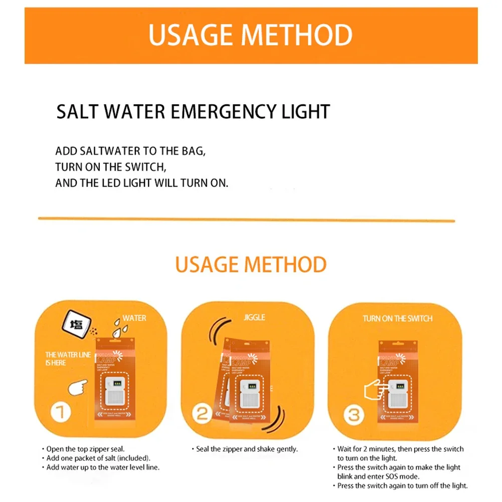 1-10 قطعة LED مصباح المياه المالحة مقاوم للماء أضواء التخييم المحمولة قابلة لإعادة الاستخدام مصباح الطوارئ في الهواء الطلق لمستلزمات السفر الصيد الليلي