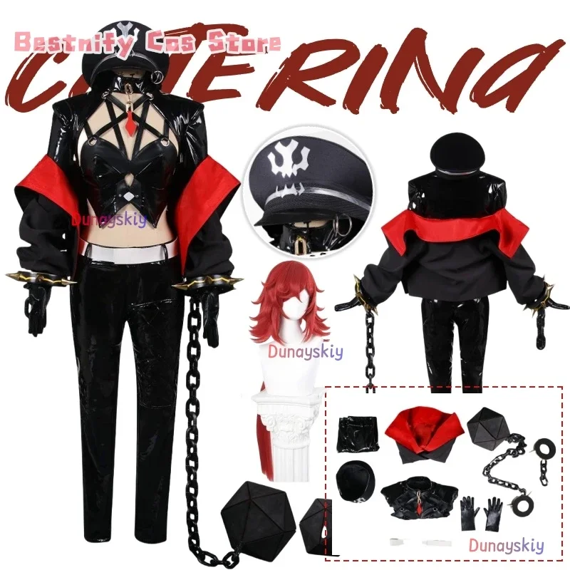 

CosplayGame Honkai: Star Rail Caterina Cosplay Costume Caterina Red Black Suit Red Long Wig Halloween Party Carnival Sexy Evenin