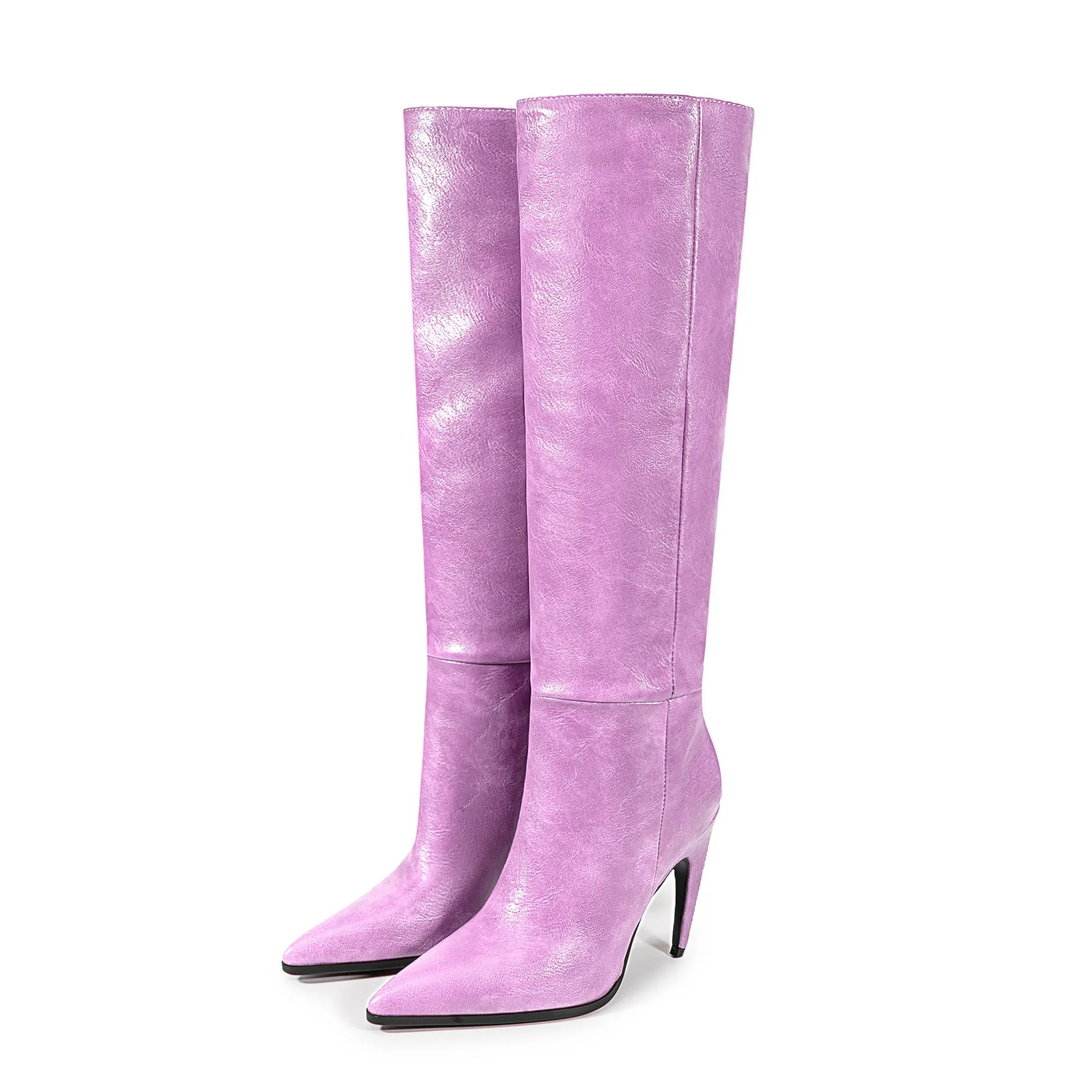

Sexy Purple Over-the-Knee Boots for Women with Pointed Toe and Stiletto Heel Elegant and Height-Enhancing Long Boots
