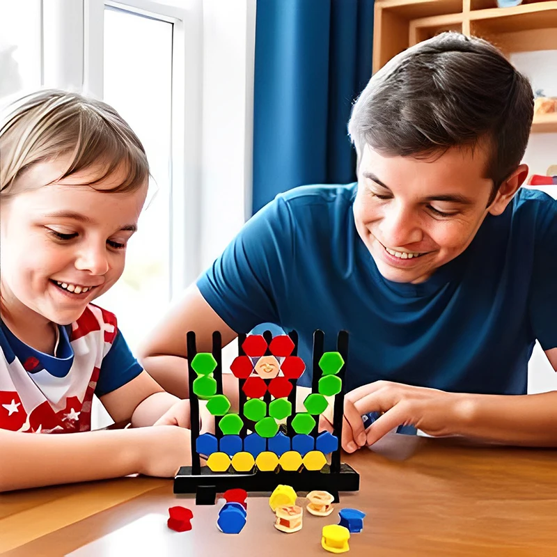 

3DHexagon Block Brain Puzzle Toy Logic Geometry Jigsaw Sensory Game Balance Stacking Board Early Education Children Games