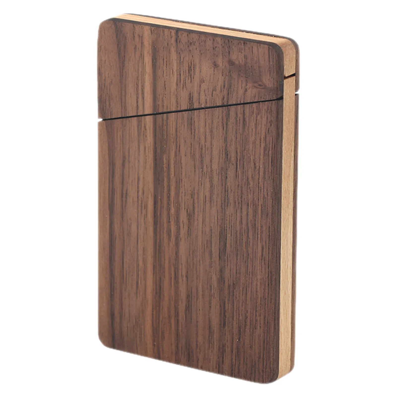 

Business Card Holder Walnut Wood Wooden Box Thin Lightweight Large Capacity For Men Real Agent Office Accessories