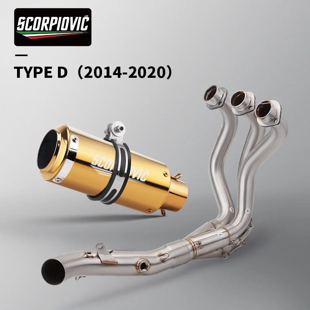 

Motorcycle exhaust MT09 MT-09 FZ09 XSR900 stainless steel front section Slip on muffler exhaust system 2014-2020