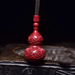 Raw Ore Cinnabar Xiangyun Gourd Men and Women Pendant Purple Gold Sand Fu Lu Fu Fu Fu Fu Necklace Wholesale